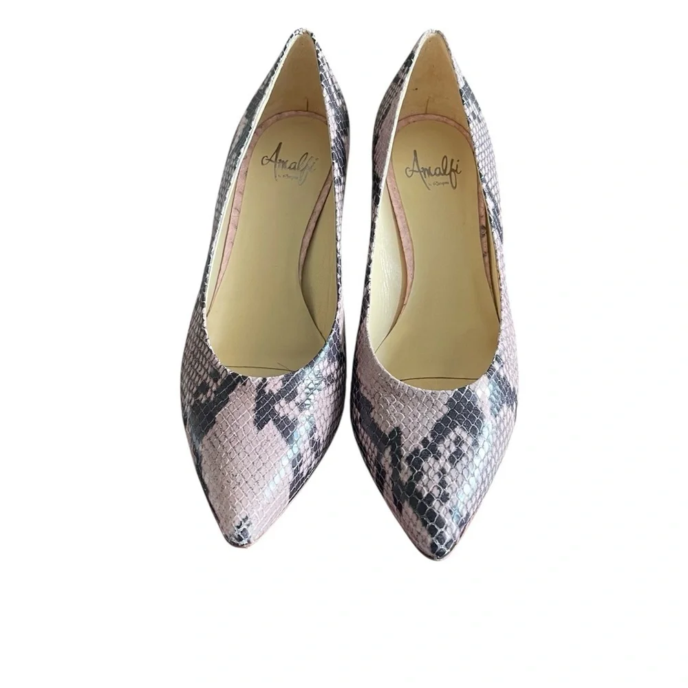 Amalfi by Rangoni Italian leather Snakeskin Print Pumps, NEW w/o Box, Size 8.5